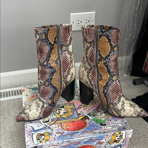 Jeffrey Campbell Colorful Snakeskin Ankle Boots - Picture 2 of 7